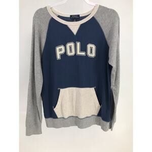 Polo Ralph Lauren Boy's Spell Out Kangaroo Pocket Long Sleeve Shirt L (14/16)